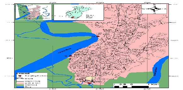 Map of Calabar River Showing Sampling Stations