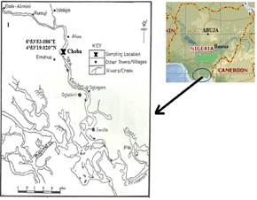 Map View of the Study Area and the location of the study area in Nigeria