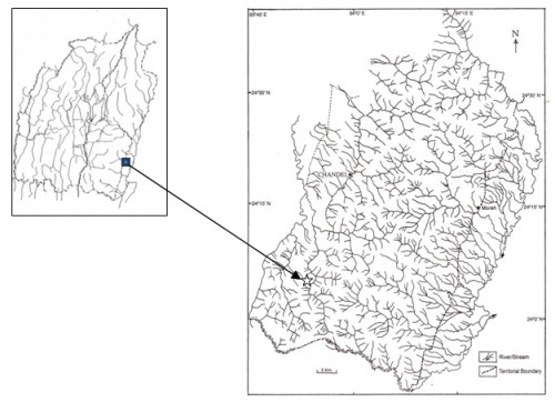 Map of Manipur, India showing the type locality of <em>Opsarius sajikensis</em> sp. nov. indicated by star (<strong><img width="18" height="18" src="file:///C:/Users/gupta/AppData/Local/Temp/msohtmlclip1/01/clip_image001.png" v:shapes="_x0000_s1026"></strong>) symbol